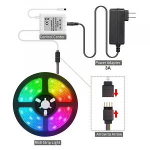 Cheap RGB flexible led strip light 5M DC12v IP65 waterproof strip light china manufacturer remote wireless led strip