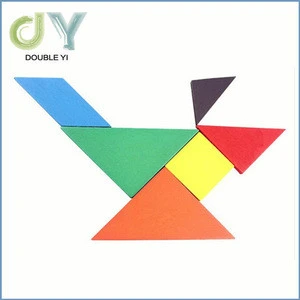Cheap Wooden Tangram 7- Piece Puzzle , Classic Intelligent Toys