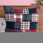 Cheersee red classic retro vintage 100%cotton patchwork handmade embroidery christmas pillow case cover with filling
