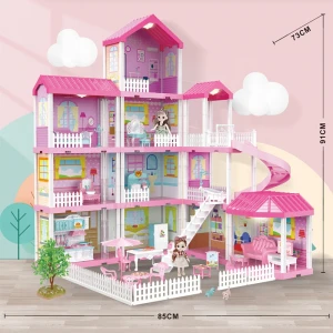ChildrenS Play Furniture Plastic Model Villa House Toys Girl Princess House Set DIY Assembly Doll House