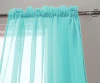 China factory cheap price voile sheer curtain fabric see through tulle rod pocket panel elegant color Aqua
