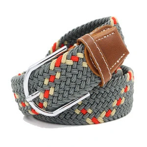 China Factory Eco-friednly Mens Braided Elastic Stretch Fabric Belts