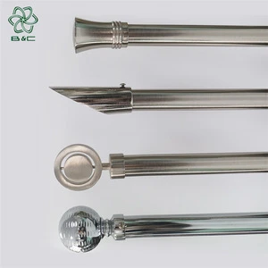 China factory price cheap curtain rods finials curtain accessory window pole silver gold simple curtain rod set