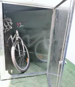 China factory rental bike locker, steel bike locker with cyclehoop, metal bike storage box cycle bicycle locker outdoor shed