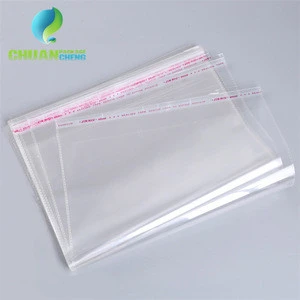 Clear poly opp bag bopp cellophane self adhesive bag/strong sealing self adhesive cosmetics opp plastic bag packing