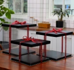 Clear Round Square Tall Transparent Cake Box PET Plastic Wedding Birthday Party Dessert Pastry Gift Cake Packing Box With Window