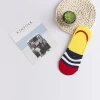 Colorful men 100% combed cotton ankle socks invisible toe socks