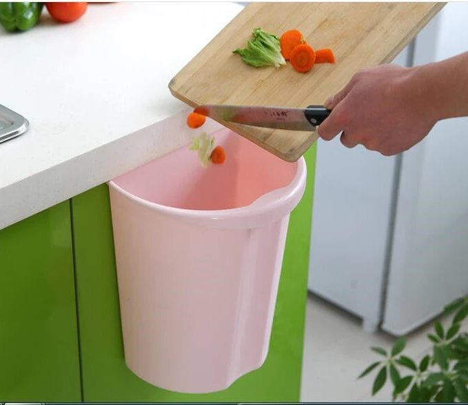 Convenient and applicable New Creative Plastic hanging garbage bin waste bins for kitchen trash can ambry rubbish organizer