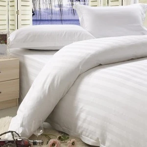 Cotton Satin Stripe Hotel Bed Sheets/Hotel Bedding Set