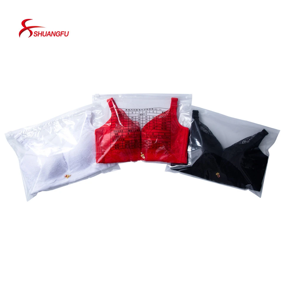 CPEVA matte transparent zipper beautiful underwear plastic packaging self-sealing bag