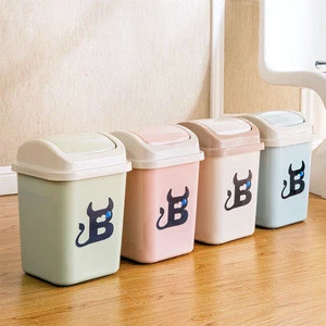 Creative household shingle trash can Bathroom waste paper basket living room kitchen plastic with lid trash