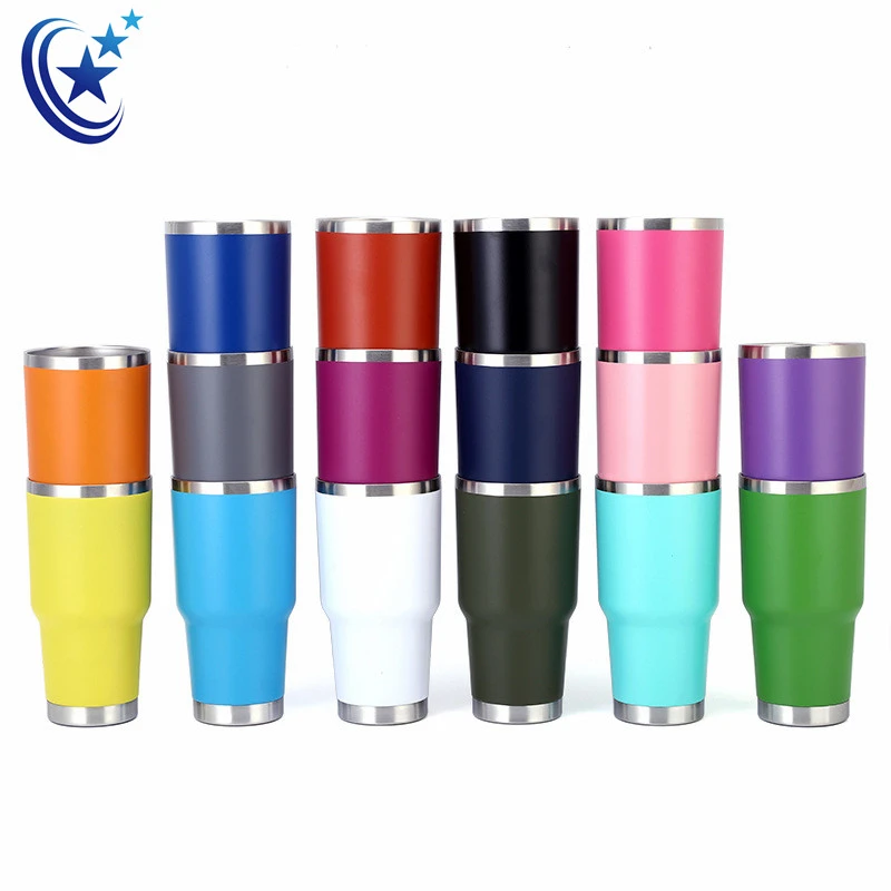 Custom 30oz leak proof reusable coffee thermos cup stainless steel tumbler insulated travel cups