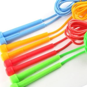Custom Color Logo Packaging 9ft Adjustable Length Thin PP Handle PVC Kids Jump Rope