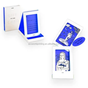 Custom Design Printing Paper Unique Swapable Gifting Card Creative Gift Cards with Display Stand