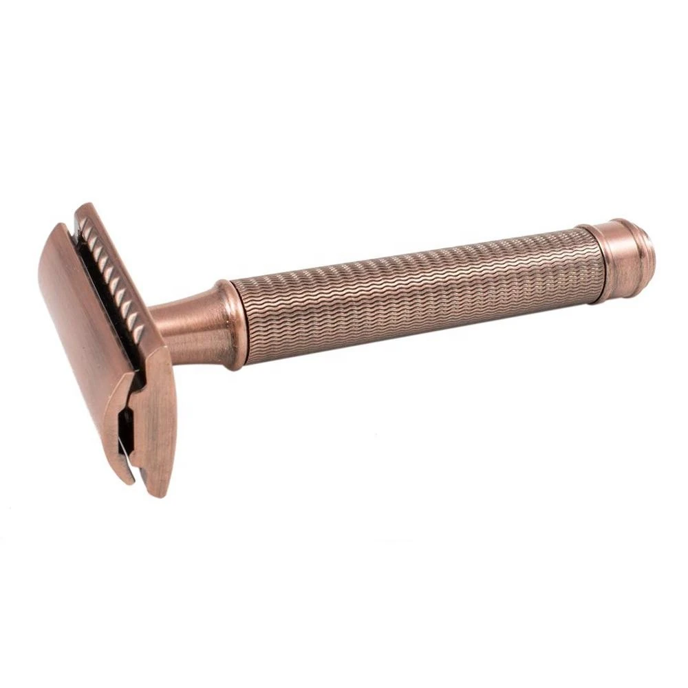 Custom design rose gold double edge safety razor