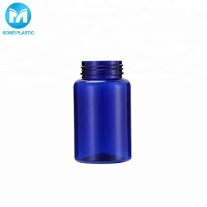 Custom hot selling biodegradable plastic 120ml blue pills bottle for medicine