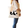 Custom Logo Printed  New Womens Eco Bag shopping bag Canvas Tote Bag