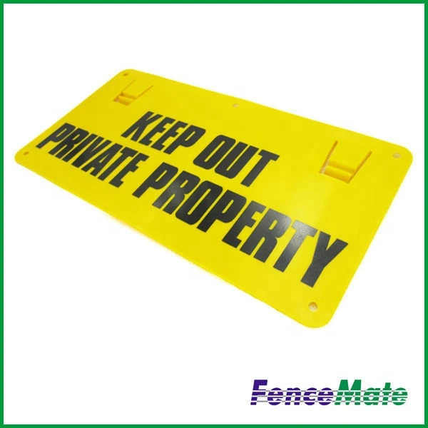 Custom Logo Waterproof Electric Fence Warning Sign With Pre-Drilled Holes