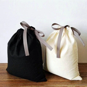 custom organic drawstring bag with ribbon Wholesale Custom Promotional Printed Organic Produce Cotton