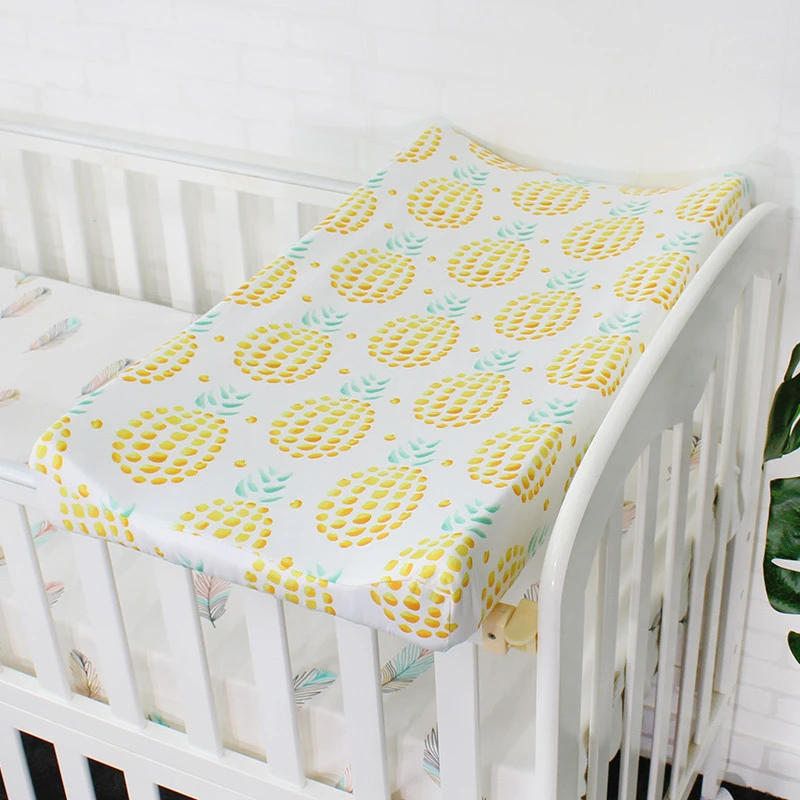 custom organic polyester baby super soft diaper changing pad sheet cover set
