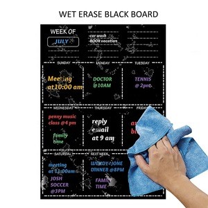 Custom Paper Weekly Monthly Magnetic Chalkboard Calendar For Kitchen Fridge Dry Erase Blackboard Menu Planner