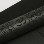 Custom Printed Design Ant Slip Eco Polyurethane Leather Non-toxic Black Natural Rubber PU Yoga Mat