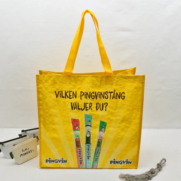 custom printed waterproof rpet pp non woven polypropylene laminated shopping tote bag  with logo large
