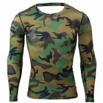 Custom Quick Dry Sublimation Printed Compression Shirt Long Sleeve Camo Men MMA Bjj Rash Guards