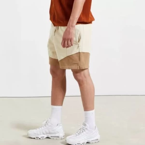 Customise mens clothing shorts canvas khaki colorblock drawstring boys short pants