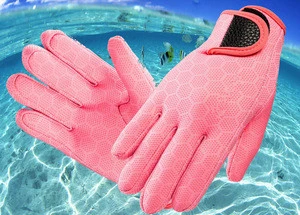 Customizable Pink 1.5mm Neoprene Protective Gloves For Scuba Diving Snorkeling Surfing Swimming