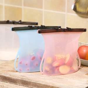 Customized Baby Food Grade Reusable Silicone Food Storage Bag