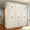 Customized clothes mdf laminated wooden storage wardrobes modern bedroom white pvc solid wood cabinet wardrobe furniture design