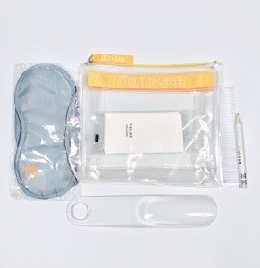 customized comfort kit for airline and travel set with shoehorn comb pen eyemask
