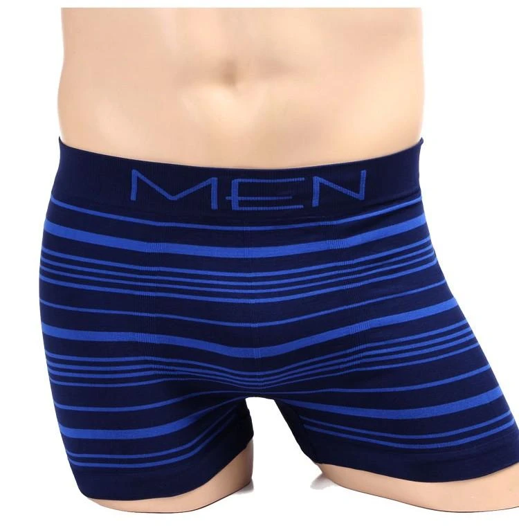 Customized design seamless mens boxer  fashion striped boxer briefs