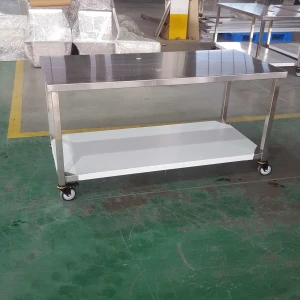 Customized Mobile Commercial Kitchen Equipment Stainless Steel Tables Food Prep Console Table Stainless Steel Console Table