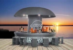 Customized Outdoor furniture PE rattan/wicker bar table and chairs dining set