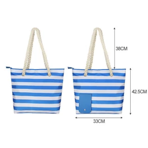 Customized Striped Fashionable Convenient Open Insulated Portable Single Shoulder Beach Picnic Red Wine Tote Cooler Bags