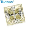 CZ 6A grade square princess cut MN little yellow cubic zirconia artificial loose gemstones(100pcs)