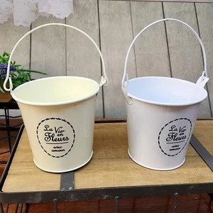Decorative Logo Tin Pails Galvanized Metal Candy Buckets for kids