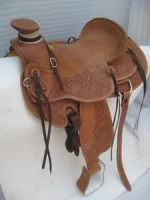 Designer Brown Wade Western Leather Ranch Roping saddle, available in 4 sizes