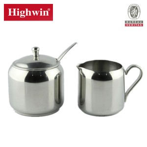 Designer new products stainless steel sugar pot Sugar Bowl with Spoon and Tray set