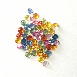 DIAMOND CUT NATURAL 3mm Multi Sapphire Round Gemstone Wholesale Price Bangkok