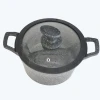 Die-cast aluminum marble coating casserole with induction bottom and glass lid