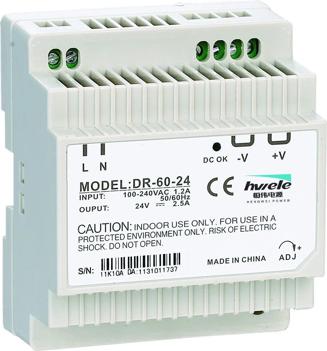 Din rail type DR-60W-24 60W 24V 2.5A Din rail power supply for Industrial automation