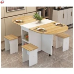 dinning room furniture wood foldable dinning table set 4 seaters