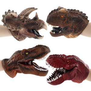 Dinosaur tyrannosaurus rex hand puppet toys soft animal head figure vividly toys model gifts for kids party favors supplies