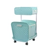 double deck detachable bathroom plastic laundry products clothing storage basket kitchen with wheels laundry pods
