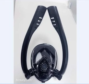 Dry Snorkel Swim Mask with Underwater Camera Mount 180 Degree View Full Face Diving Mask