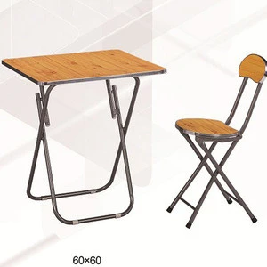 DT-YY003 Wood outdoor furniture and metal folding table leg Folding table