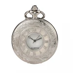 Dual Display Clamshell Rome Retro Hollow Unisex Pocket Watch Quartz Steampunk Vintage Pendant watches Reloj de bolsillo
